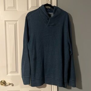 Men’s cowl neck blue sweater XL